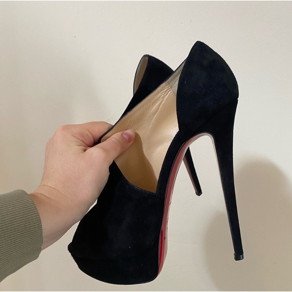 AUTHENTIC CHRISTIAN LOUBOUTIN VEAU VELOURS VERITA 150 BOOTIES 39 SUEDE BLACK - Picture 10 of 16